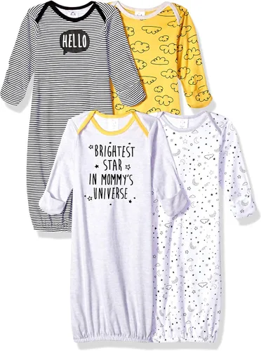 Gerber Unisex Baby Boy and Girls 4-Pack Sleeper Gown