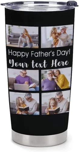 Miniatura 23 de Taza personalizada con foto y texto para hombres y mujeres, regalo para papá, mamá, familias y amigos, taza de viaje con foto e imagen