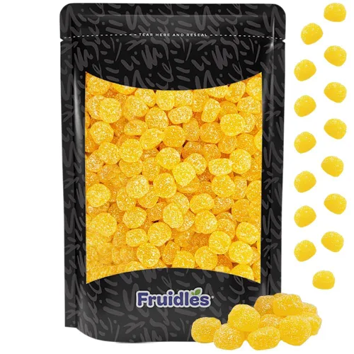 Gomitas de botones de melocotón ácido, dulces que son ácidos por fuera con un sabroso centro dulce, ideal para fiestas, sin OMG (4.4 libras)