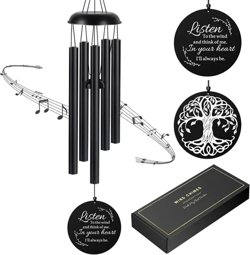 Campanillas de viento de condolencias por pérdida de un ser querido, campanillas de viento conmemorativas para padre perdido, regalo de duelo con