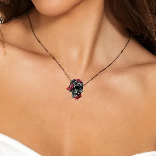 Miniatura 3 de AIEGNOS Dijes de calavera para pulsera de plata de ley 925 con diseño anatómico de corazón de pulmón, cerebro de calavera, esqueleto gótico
