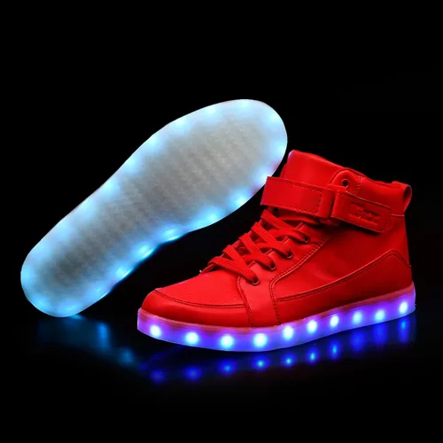 Miniatura 5 de IGxx Zapatos con luz LED para niños, tenis de alta calidad, zapatos con luces para niños, carga USB, entrenadores luminosos intermitentes