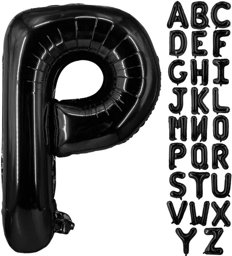 Miniatura 26 de Lovoir Globos grandes de 40 pulgadas con letras B negras de gran tamaño, globo de helio de aluminio de Mylar para decoración de fiesta de Letra B