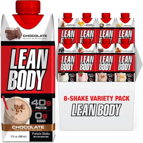 Miniatura 12 de Lean Body Batido de proteínas listo para beber, 40g de proteína, mezcla de suero, 0 azúcar, sin gluten, 22 vitaminas y minerales