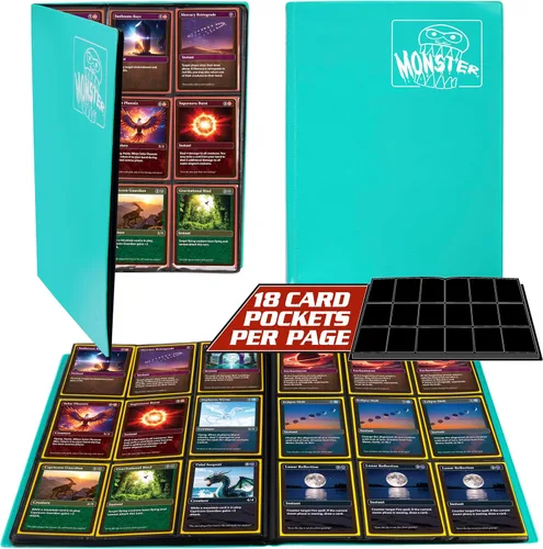 Miniatura 14 de Monster - Paquete de 25 protectores de página para tarjetas coleccionables con capacidad para 450 cartas coleccionables y 9 hojas de bolsillo