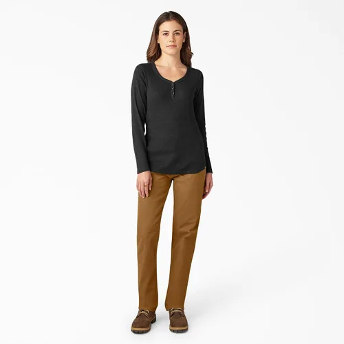 Miniatura 4 de Dickies Camisa Henley de manga larga con 3 botones para mujer