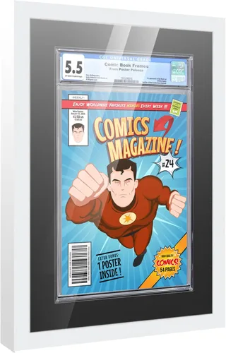 Miniatura 9 de Marco de cómic con paspartú para 8 CGC, CBCS o PGX Graded Comics - Marco de cómic blanco para cómics de 8.125 x 13 pulgadas Marco blanco