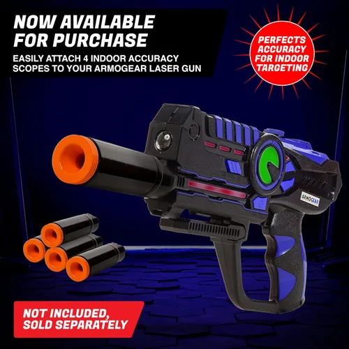 Miniatura 7 de ArmoGear Juego de 4 pistolas láser con chalecos - Juego de combate láser para niños y adultos - Pistolas de juguete con un alcance de 150 pies