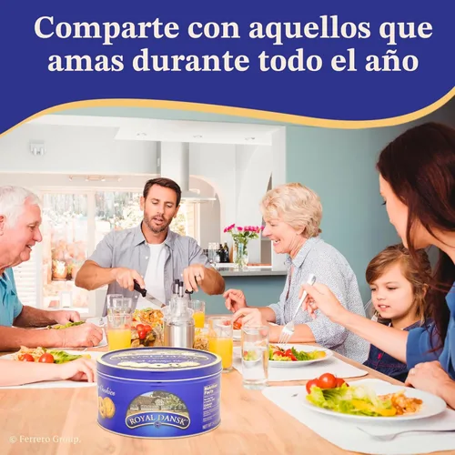 Miniatura 7 de Royal Dansk Galletas de mantequilla danesas, galletas surtidas de primera calidad en una lata de regalo, ideales para compartir y regalar, 24 onzas
