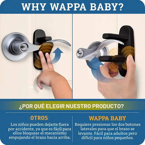 Miniatura 6 de Cerradura de palanca de puerta (paquete de 2) evita que los niños pequeños abran puertas. 3.25 pulgadas de largo x 1.5 pulgadas de ancho x 4.5