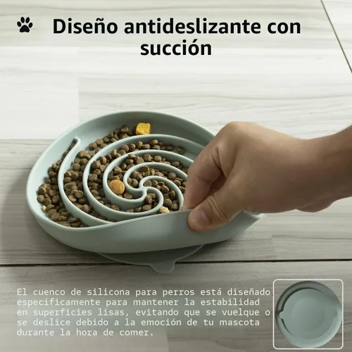 Miniatura 2 de Bifeaw Cuencos de Alimentación Lenta para Perros, Tazón de Rompecabezas para Cachorros de Silicona Apto para Lavavajillas y Microondas con Diseño