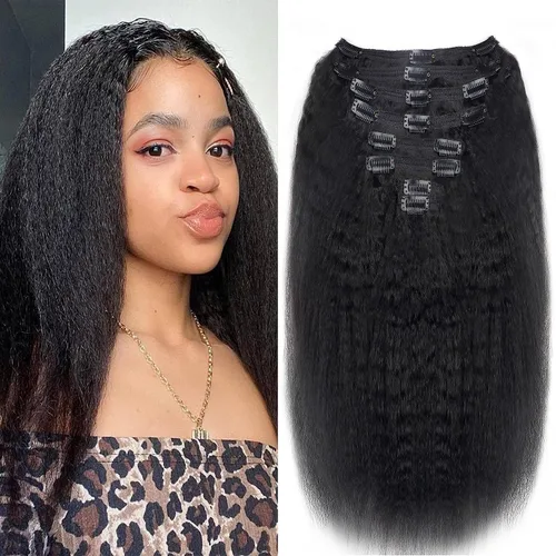 Miniatura 85 de Extensiones de cabello con clip de 12 pulgadas, rizado birmano, negro natural, extensiones de cabello con clip rizado birmano, cabello humano real