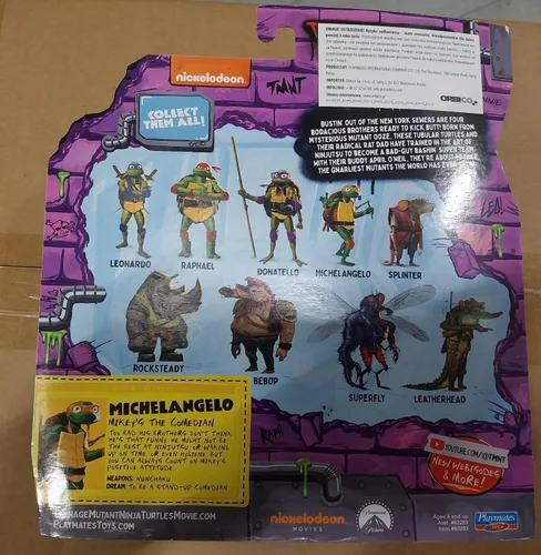 Miniatura 6 de Teenage Mutant Ninja Tortugas: Mutant Mayhem 4.25" Michelangelo Figura de acción básica por Playmates Toys