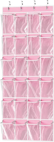 Miniatura 9 de Simple Houseware - Organizador de zapatos colgante con 24 bolsillos grandes y transparentes para colgar en la puerta, color negro