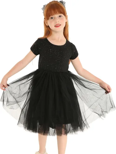 Miniatura 2 de Mud Kingdom Vestido tutú brillante para niñas, diseño de princesa, liso y lindo
