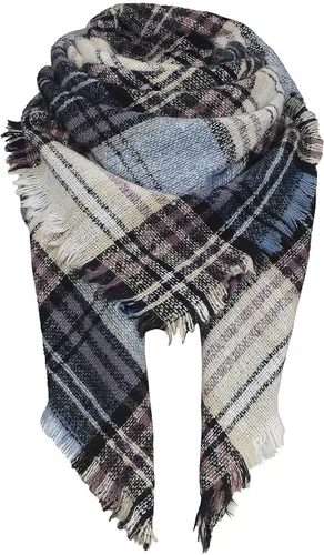 Miniatura 13 de Zando Manta a cuadros gruesa para invierno, bufanda gruesa de tartán, chal de gran tamaño, bufandas