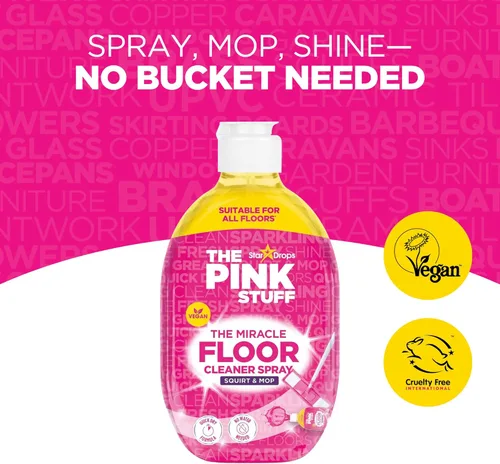 Miniatura 2 de Stardrops The Pink Stuff The Miracle Floor Cleaner Spray - Fórmula de chorro y fregona para pisos limpios y brillantes - Secado rápido, acabado sin