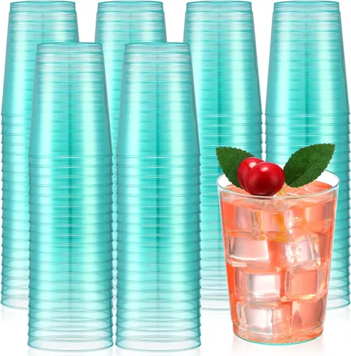 Miniatura 9 de Minatee 100 vasos de plástico desechables de lujo, vasos de cóctel de vino resistentes para graduaciones, bodas y fiestas de cumpleaños, vasos