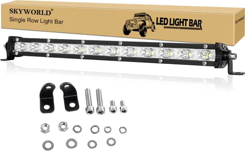 Miniatura 8 de SKYWORLD 2 X 4 Pulgadas 15W Barra de Luz LED de Una Sola Fila de Bajo Perfil Ultra Delgada, Mini Foco, Luces de Conducción Todoterreno, Luces LED