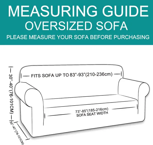 Miniatura 6 de U-NICE HOME Funda elástica para sofá, protector de muebles para sofá de 4 cojines, apta para mascotas (sofá de gran tamaño, negro)