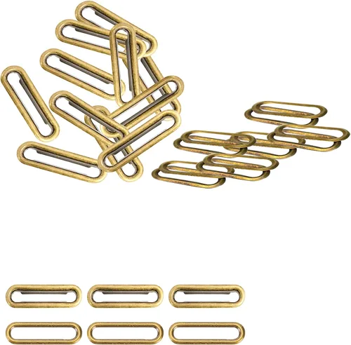 Miniatura 13 de Trimming Shop Ojales ovalados con arandelas, ojales duraderos de latón a prueba de óxido para manualidades de cuero, bolsos, ropa, cinturones, Bronce