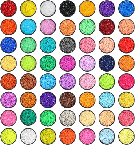 Miniatura 2 de Libima Juego de 11200 cuentas fusibles a granel para niños, arte y manualidades de 0.197 in, juego de cuentas de hierro surtidas, multicolor