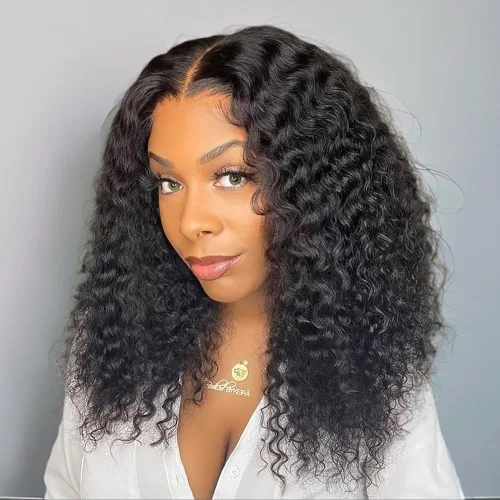 Miniatura 9 de Peluca BOB rizada de cabello humano 220 de densidad 13x4 de encaje frontal HD onda profunda para mujeres negras, sin pegamento, lista para usar