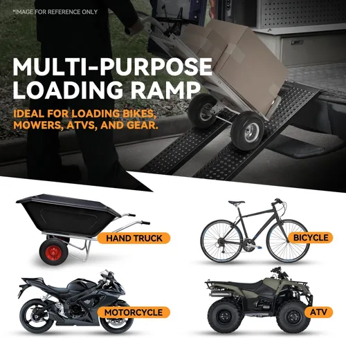 Miniatura 5 de Auto Dynasty Rampas de carga de acero resistentes de 63" x 9", capacidad de 880 LBS para motocicletas, remolques, rampas de acero para camionetas