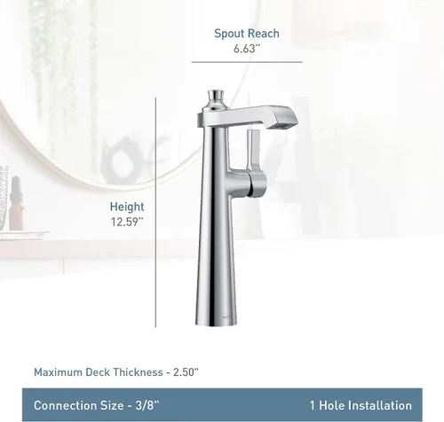 Miniatura 2 de Moen S6982BG Flara - Grifo de baño con un solo orificio para lavabo, color dorado cepillado