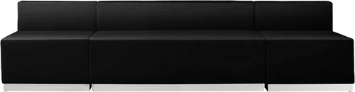Miniatura 4 de Flash Furniture HERCULES Alon Series Black LeatherSoft Configuración de recepción, 3 piezas Negro