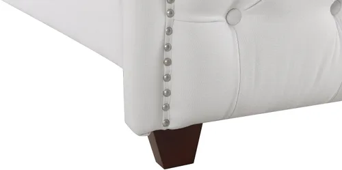 Miniatura 7 de Jennifer Taylor Home Marcella - Cama con respaldo copetudo y orejero, King, blanco brillante Poliéster blanco brillante