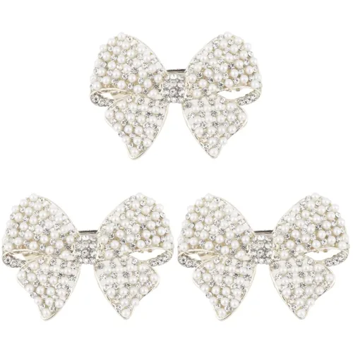 Miniatura 11 de KALLORY Clip de pelo con lazo de perlas con diamantes de imitación, accesorio de pelo de aleación ligera de 2.36 x 1.77 pulgadas para mujeres, ideal