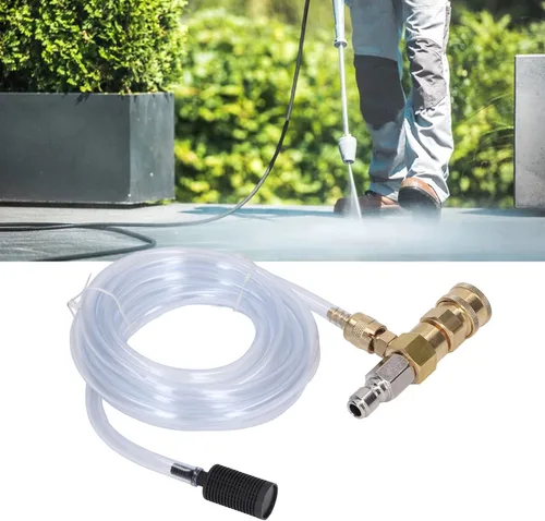 Miniatura 5 de Kit de inyector químico con inyector descendente ajustable de acero inoxidable de latón, tubo de 9 8 pies, 5000 PSI para juegos de herramientas