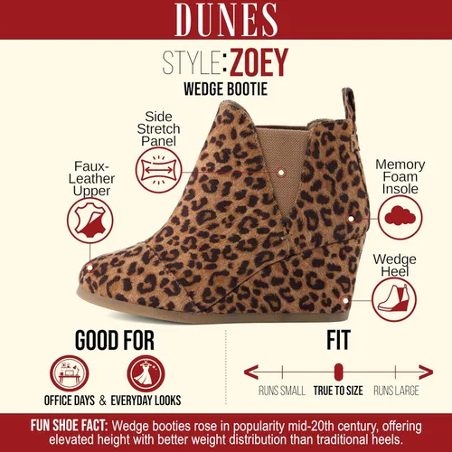Miniatura 4 de Dunes Zoey - Botines de cuña para mujer, ante vegana suave, diseño fácil de poner, espuma viscoelástica, disponibles en anchos amplios