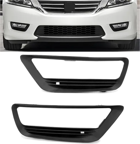 HECASA Bisel de Moldura de Luz Antiniebla Negro Lado del Conductor y Pasajero Compatible con Honda Accord Sedan 2013-2015 Repuesto para HO1038111