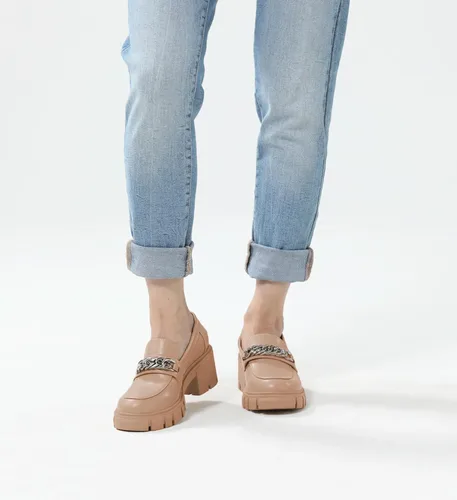 Miniatura 6 de Athlefit Mocasines de plataforma para mujer, sin cordones, suela gruesa, con cadena y punta redonda, zapatos de trabajo de negocios