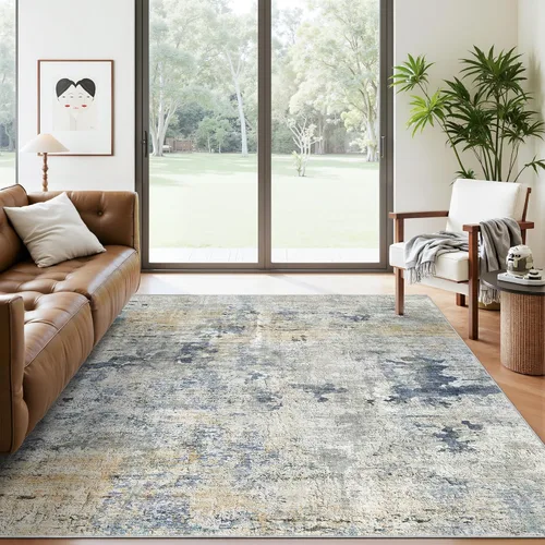 Miniatura 198 de Alfombra de pasillo Soalmost 2'6" x 10' lavable, alfombra antideslizante para cocina, baño, lavandería, alfombras vintage ultra delgadas para Beige