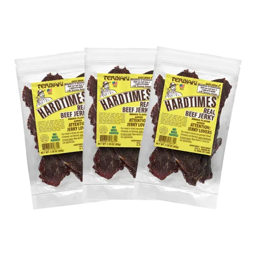 Miniatura 15 de Hardtimes Carne seca hecha a mano, sabor original, paquete de 4 bolsas de 2.25 onzas