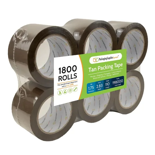 Miniatura 8 de Cinta de embalaje, rollo de cinta de envío, marrón tostado, 3 pulgadas x 110 yardas, paquete de 6 rollos