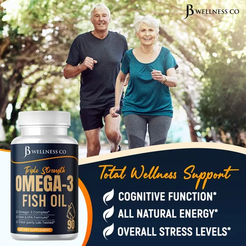 Miniatura 3 de Aceite de pescado Omega 3 Triple Strength 3750 mg - EPA y DHA - Más de 3000 mg de ácidos grasos omega-3 - 1350 mg EPA + 900 mg DHA - Los mejores