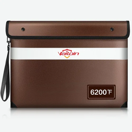 Miniatura 14 de Vailoin Bolsa de dinero ignífuga aislada de 6200℉ para dinero en efectivo con cremallera impermeable, pequeña bolsa ignífuga, bolsa de dinero a