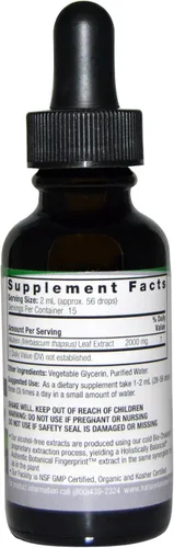Miniatura 2 de Nature's Answer Mullein Herb - Extracto de hoja de gordolobo para pulmones - Sin alcohol, sin OGM, fabricado en Estados Unidos - Apoya la función