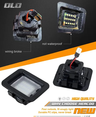 Miniatura 3 de HERCOO Conjunto de enchufe de luces LED para placa de matrícula, compatible con Ford F150 2015-2020, Raptor 2017-2020, lente transparente de 6000 K