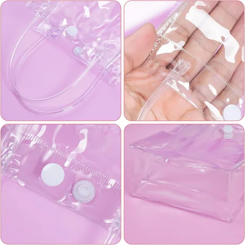 Miniatura 3 de 25 bolsas de regalo de PVC transparente con asas, bolsa de plástico pequeña, envoltura de regalo transparente reutilizable / bolsas de compras
