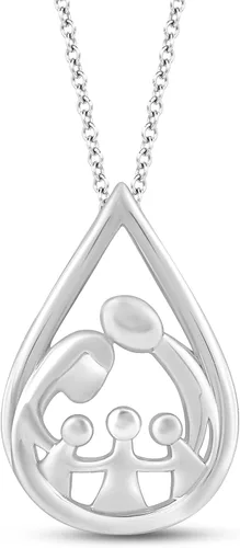 Miniatura 29 de Jewelili - Collar con colgante de plata de ley o oro rosa o amarillo sobre plata, cadena de eslabones de 18 pulgadas
