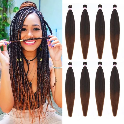 Miniatura 97 de Extensiones de cabello para trenzar preestiradas, color negro, 12 pulgadas, 8 paquetes de cabello natural para trenzar, fácil trenza, ajuste de agua