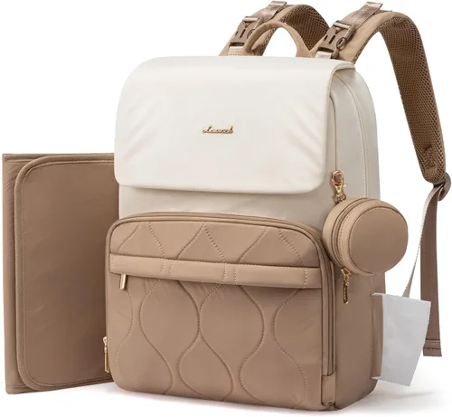 LOVEVOOK Mochila para Pañales, Bolsas de Viaje para Bebés para Niños y Niñas, Bolsa de Pañales Impermeable para Niños Pequeños con Almohadilla caqui