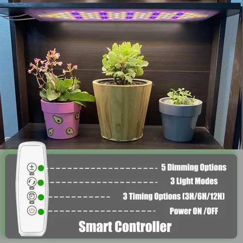 Miniatura 7 de Luces de cultivo para plantas de interior de 40 W, panel ultrafino, lámpara de cultivo de plantas de 11.8 pulgadas, luz blanca cálida y luz roja