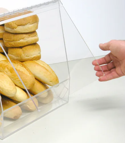 Miniatura 3 de RCS Plastics Vitrina de almacenamiento de pan a granel, 2 contenedores para tiendas de delicatessen o tiendas de conveniencia, panadería, sándwich