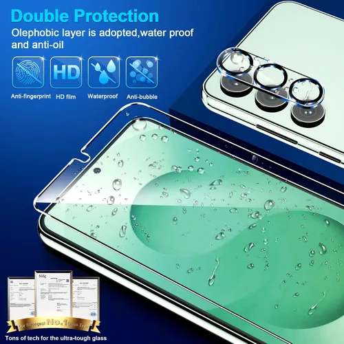 Miniatura 6 de firtstnow Paquete de 3 protectores de pantalla de vidrio para Samsung Galaxy S25 Plus [6.7 pulgadas] + Paquete de 3 protectores para lentes